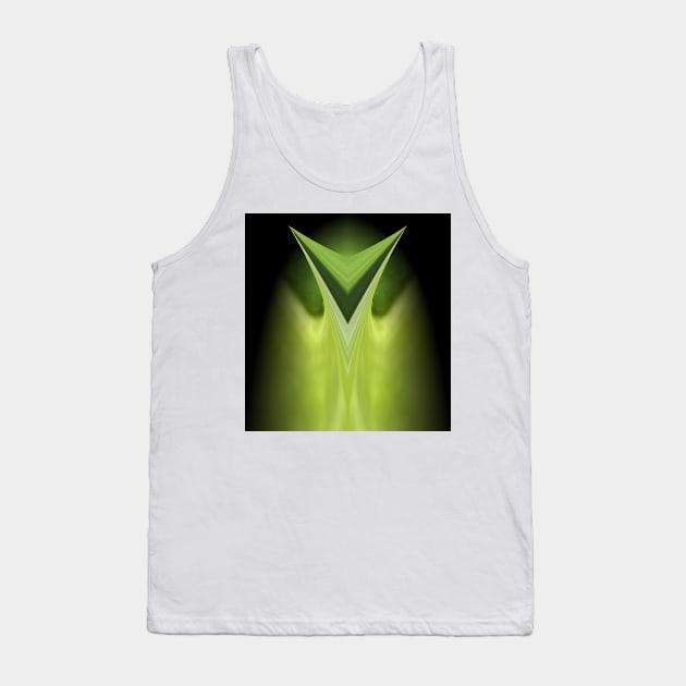 Single double needle point in emerald green on a plain black background Tank Top by mister-john